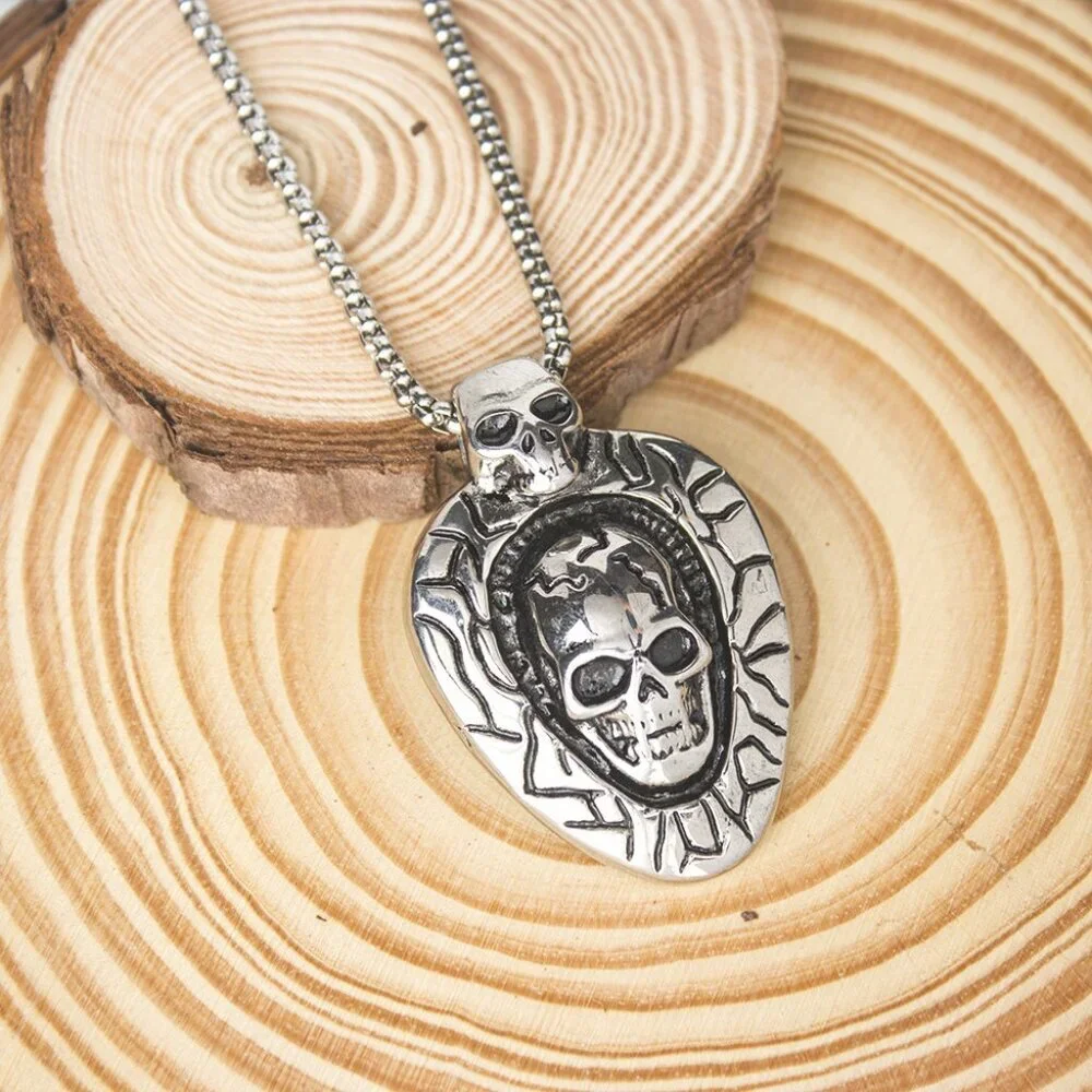 Retro Punk Gothic Skull Necklace for Men, BL55590012